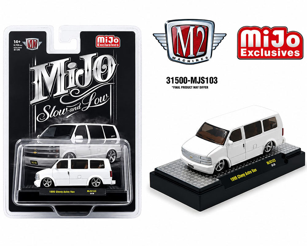 M2 Machines Mijo Exclusive 1995 Chevrolet Astro Van Custom Slow & Low White