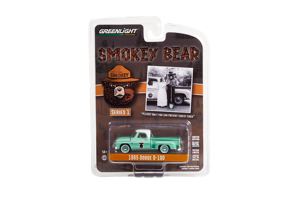 Greenlight - Smokey Bear Series 1965 Dodge D-100 Pickup Truck "Please! Only You Can Prevent Forest Fires"