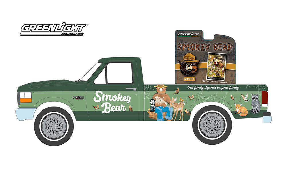 Greenlight Smokey Bear Series 1995 Ford F-250 Pickup Truck "Our Family Depends On Your Family"