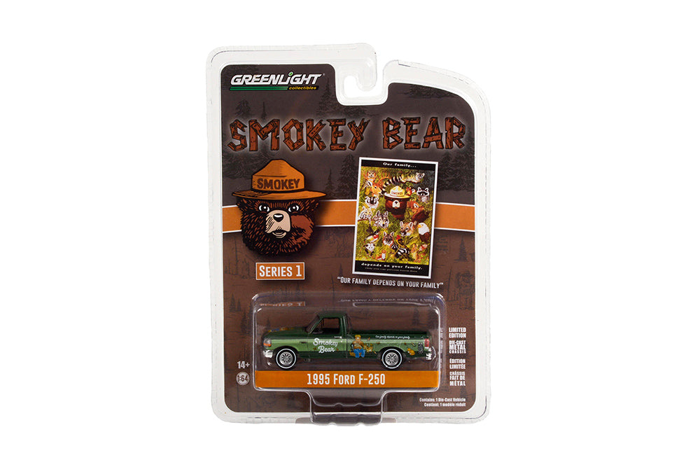 Greenlight Smokey Bear Series 1995 Ford F-250 Pickup Truck "Our Family Depends On Your Family"