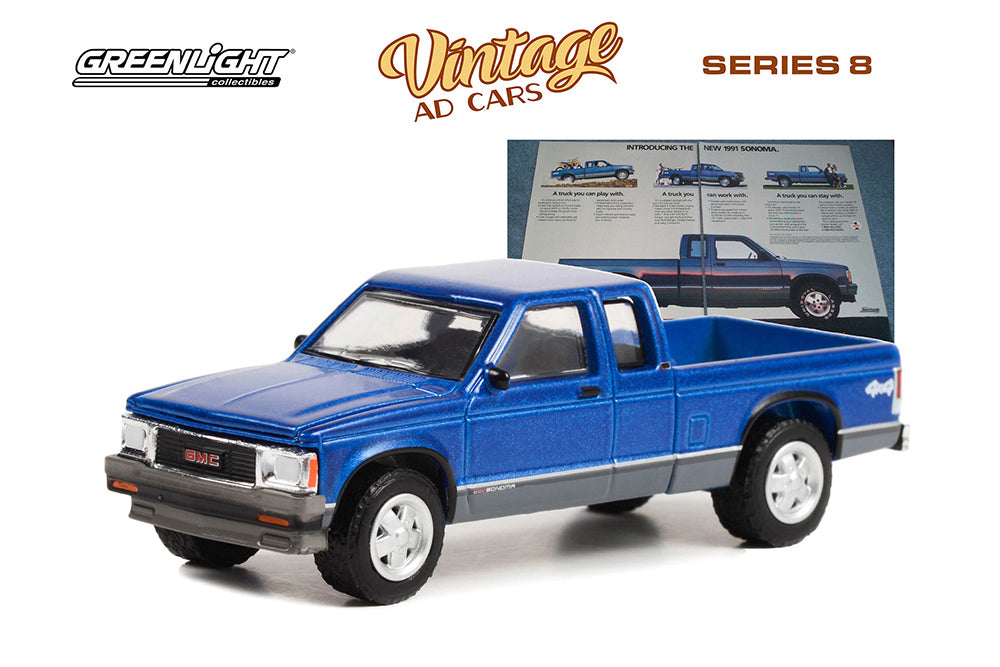 Greenlight - Vintage Ad Cars Series 8 | 1991 GMC Sonoma Pickup Truck "It's Not Just A Truck Anymore"