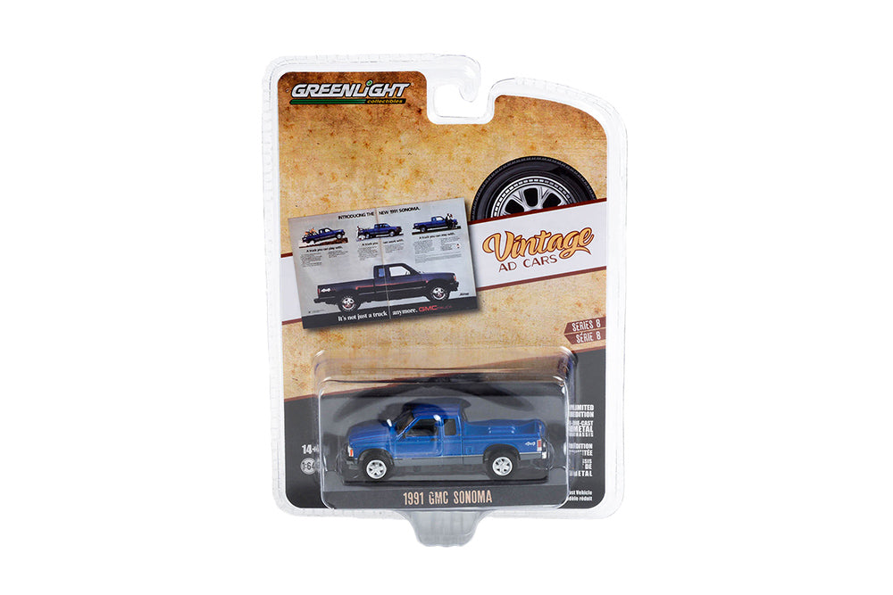 Greenlight - Vintage Ad Cars Series 8 | 1991 GMC Sonoma Pickup Truck "It's Not Just A Truck Anymore"