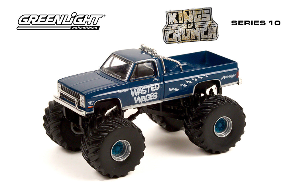 Greenlight - Kings of Crunch Series 10 | 1987 Chevrolet® Silverado Monster Truck - Wasted Wages