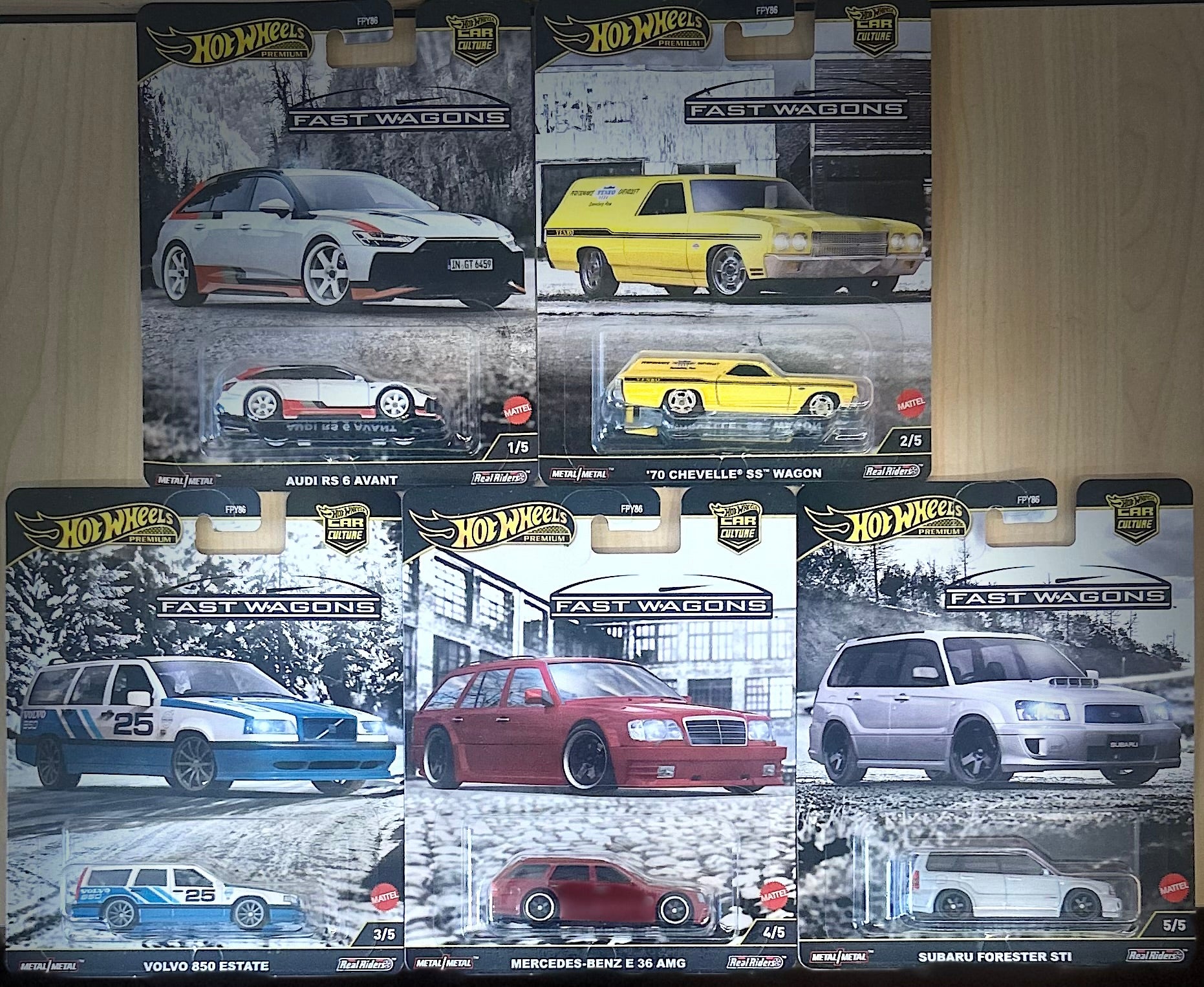 Hot Wheels 2025 Car Culture Fast Wagons Case J (Set of 5 Cars)
