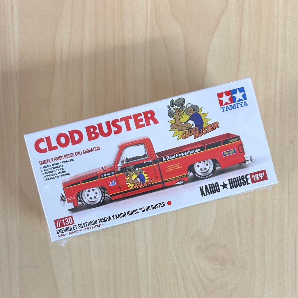 Kaido House x Mini GT 1:64 Chevrolet Silverado Tamiya X Kaido House Collaboration “CLOD BUSTER” – Orange
