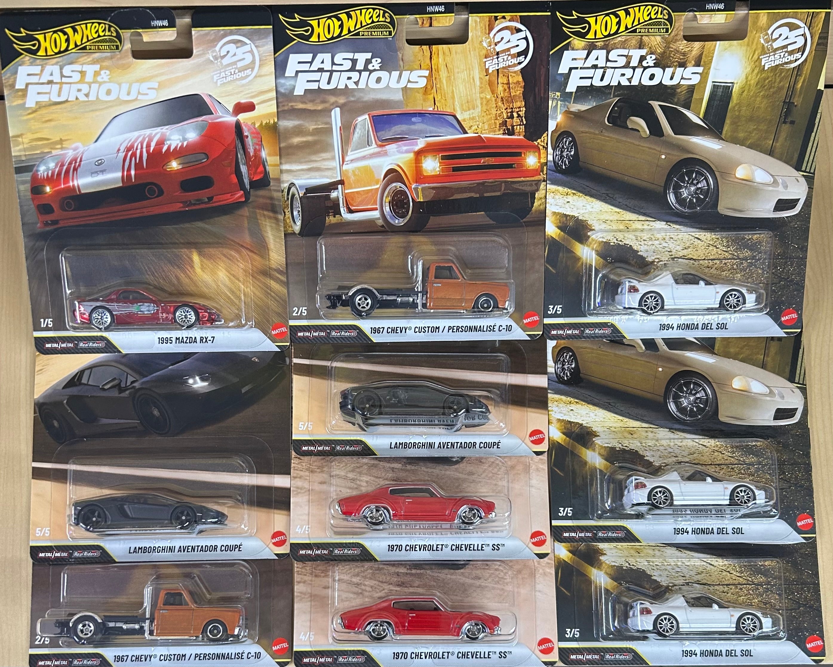 Hot Wheels 1:64 Fast & Furious 25Th Anniversary Premium 2026 Case P (Set of 10 Cars)