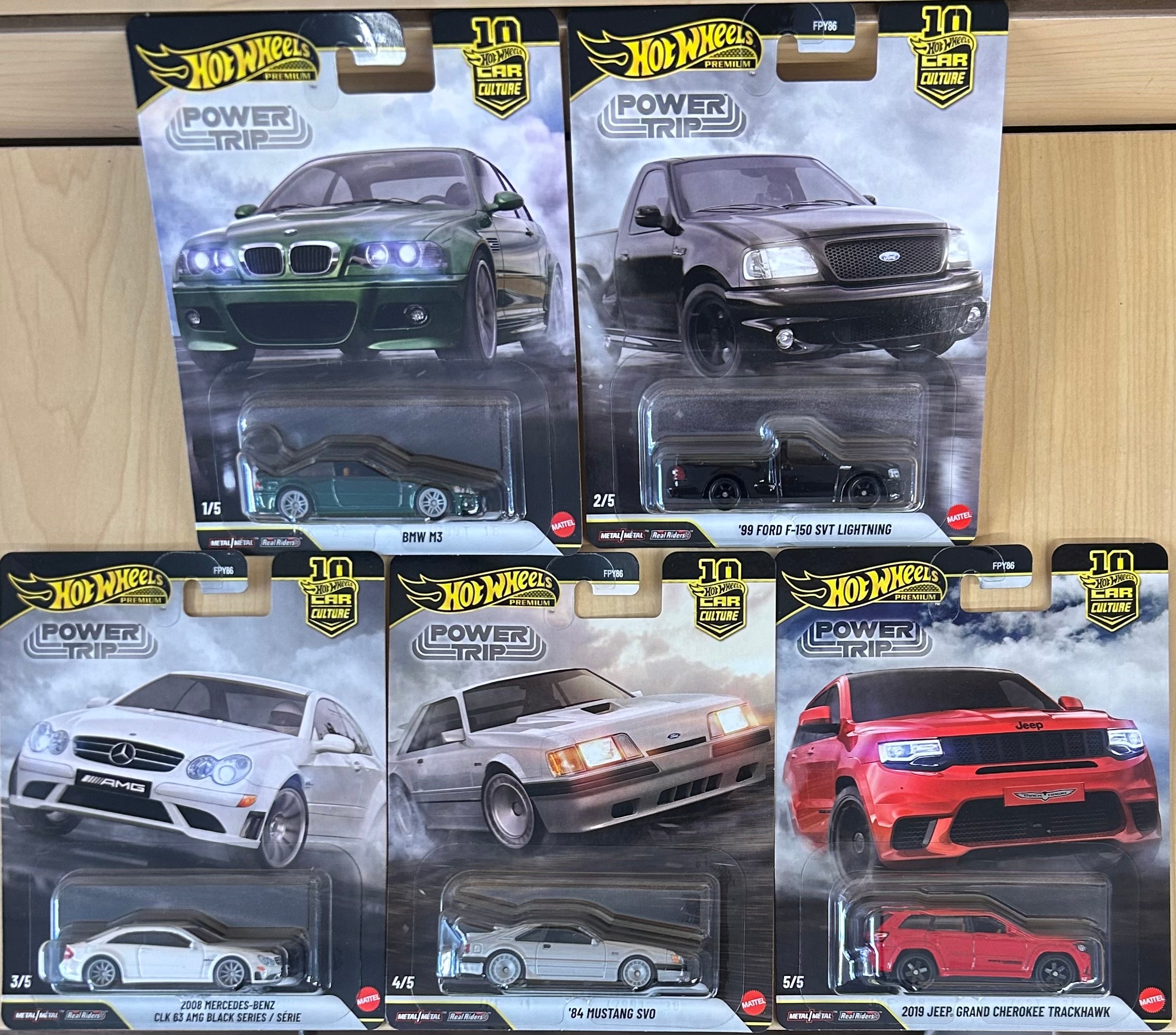 Hot Wheels 2026 Car Culture Power Trip Case R (Set of 5 Cars)