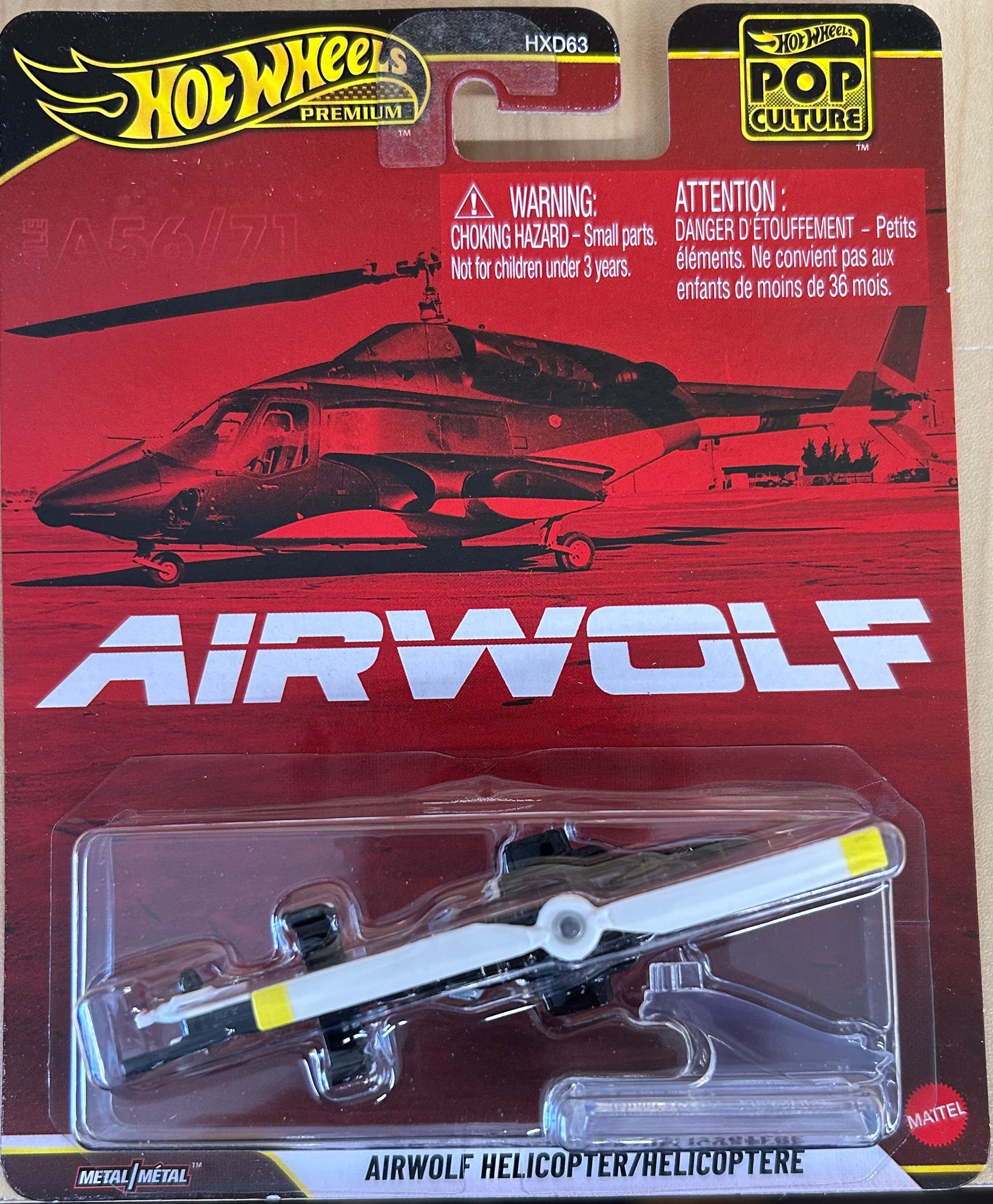Hot Wheels Premium Pop Culture Airwolf Helicopter/Hélicoptère