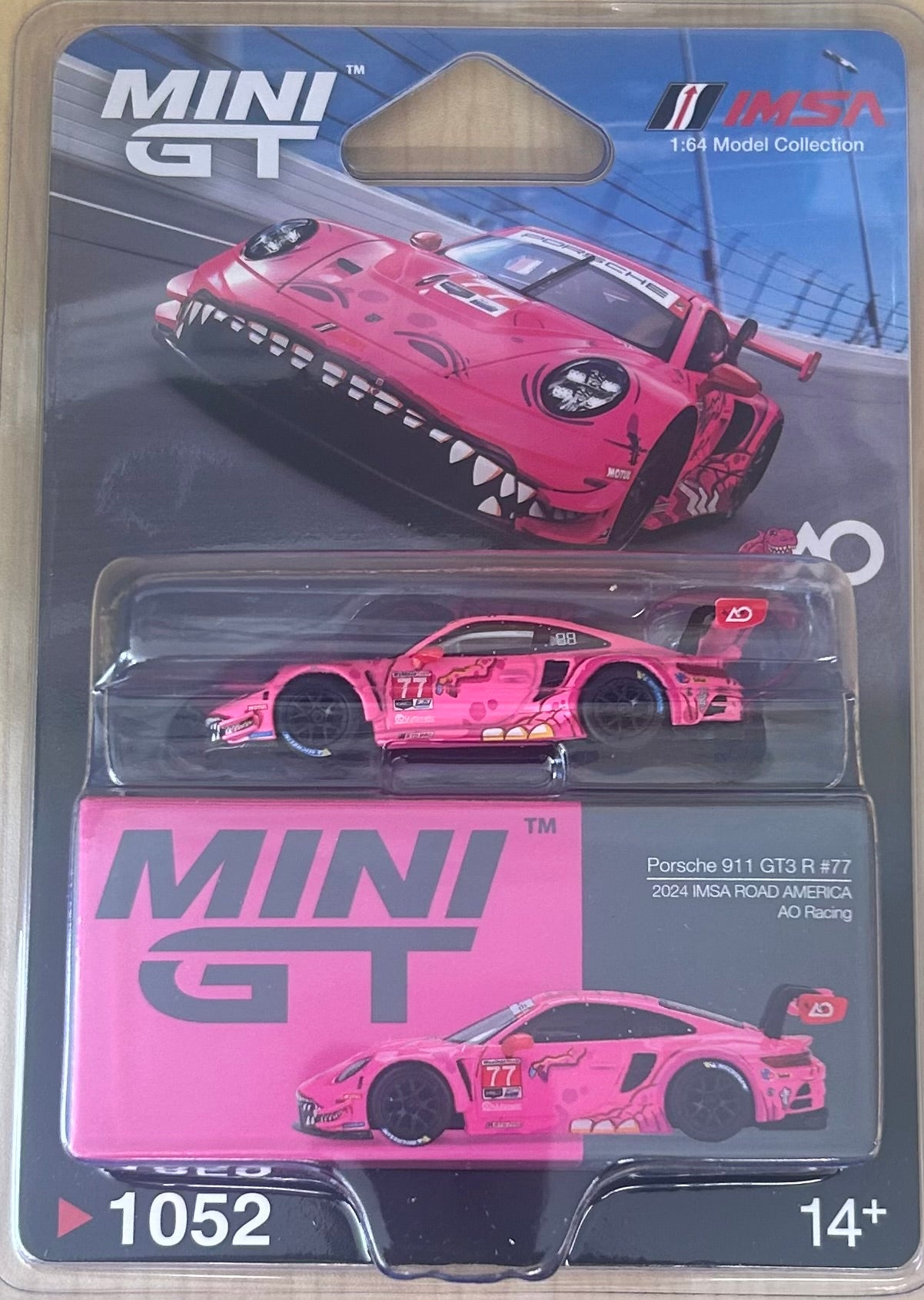 Mini GT Porsche 911 GT3 R #77 2024 ISMA Road America AO Racing