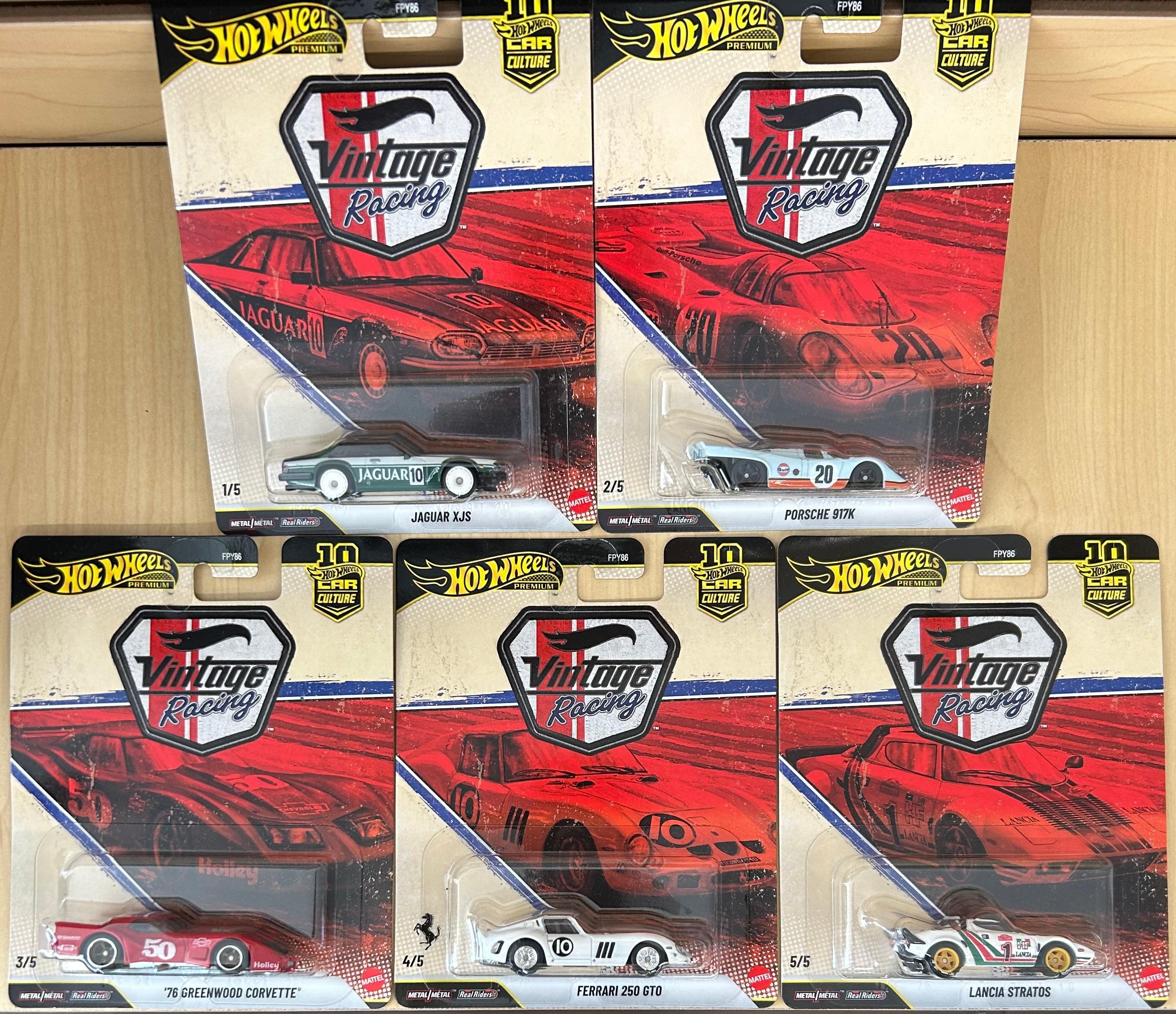 Hot Wheels 2026 Car Culture Vintage Racing Case T (Set of 5 Cars)