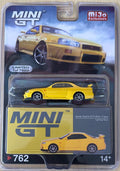 Mini GT Nissan Skyline GT-R (R34) V-Spec MIJO Lightning Yellow #762