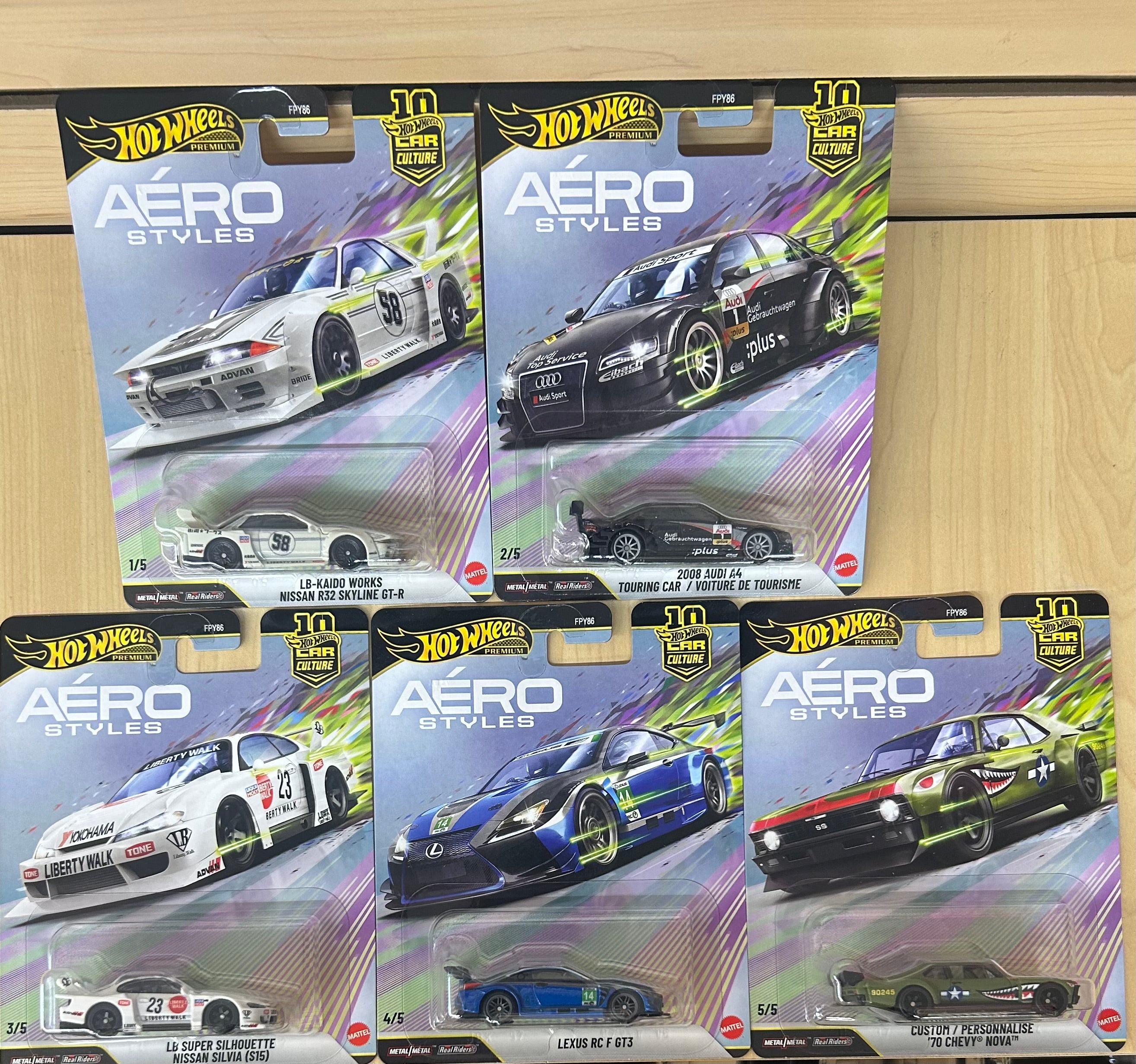 Hot Wheels 2026 Car Culture Aéro Styles Case U (Set of 5 Cars)