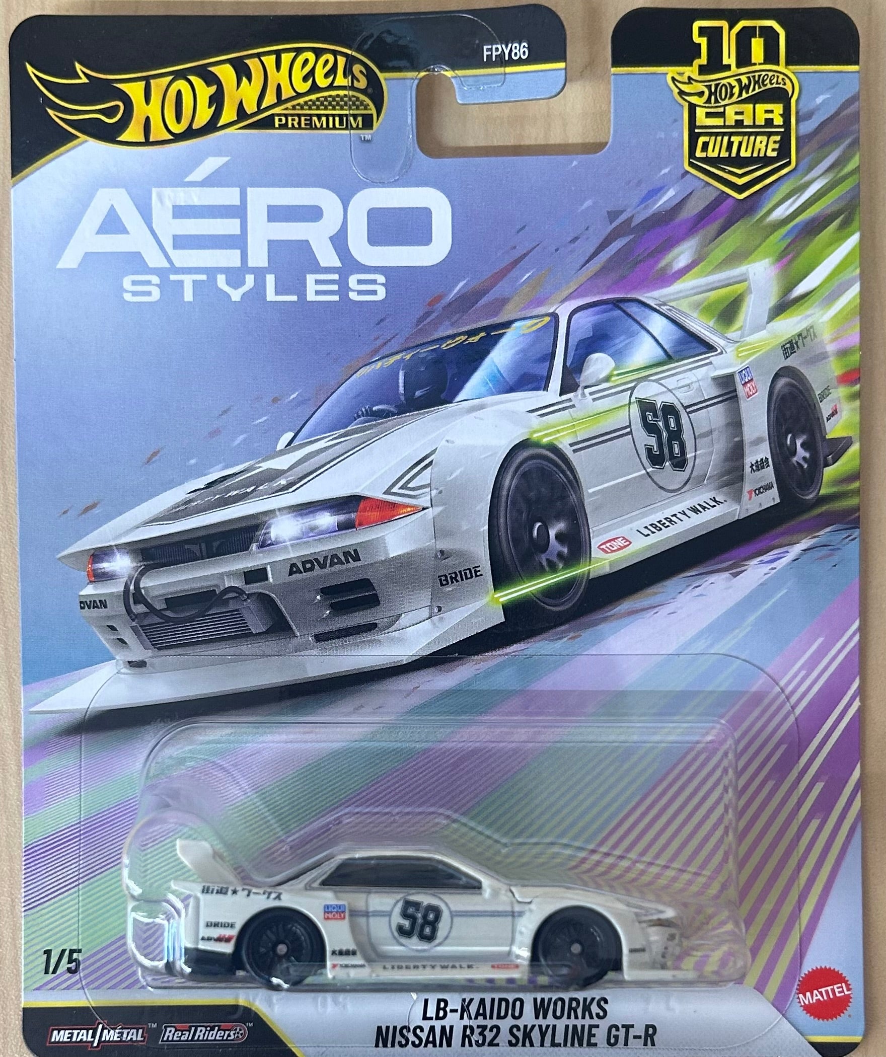 Hot Wheels Premium Car Culture LB-Kaido Works Nissan R32 Skyline GT-R Aéro Styles